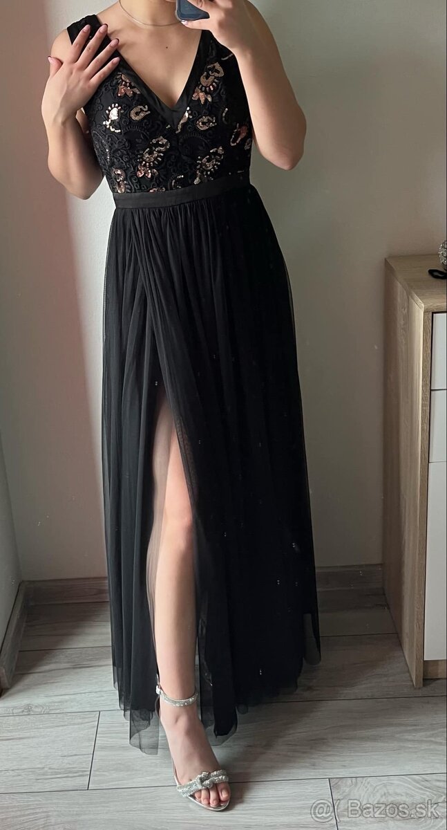 Čierne spoločenské šaty 34/XS