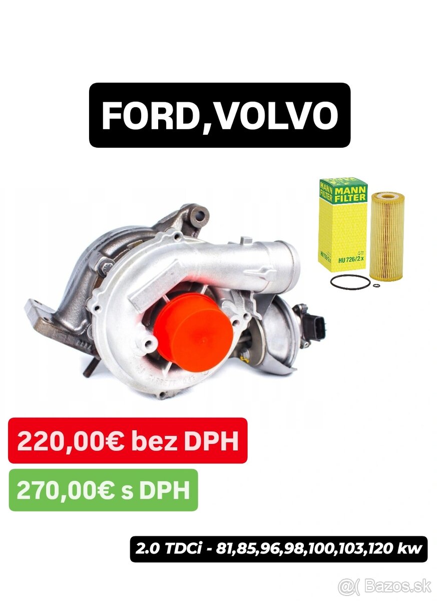 Turbo GARRETT 2.0 TDCi - 85kw, 96kw, 103kw, 120kw