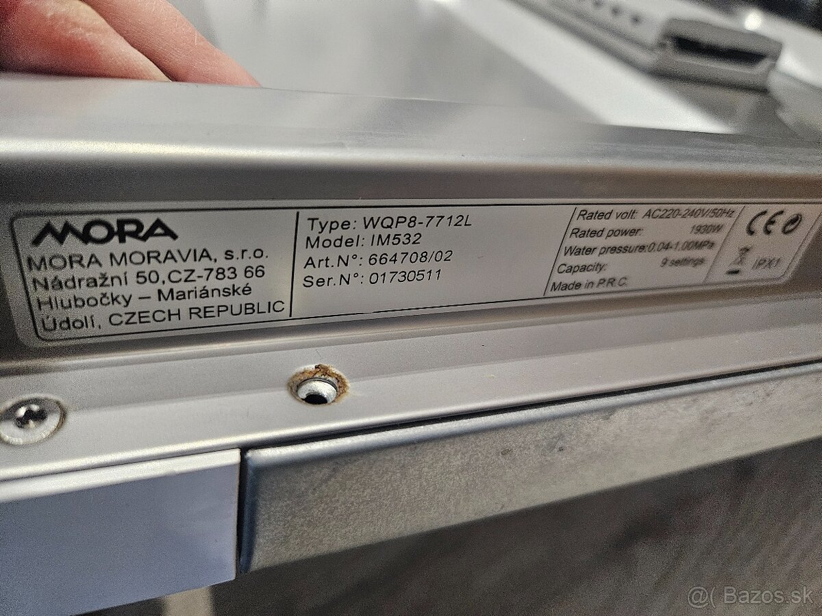 Vstavaná umývačka riadu Mora