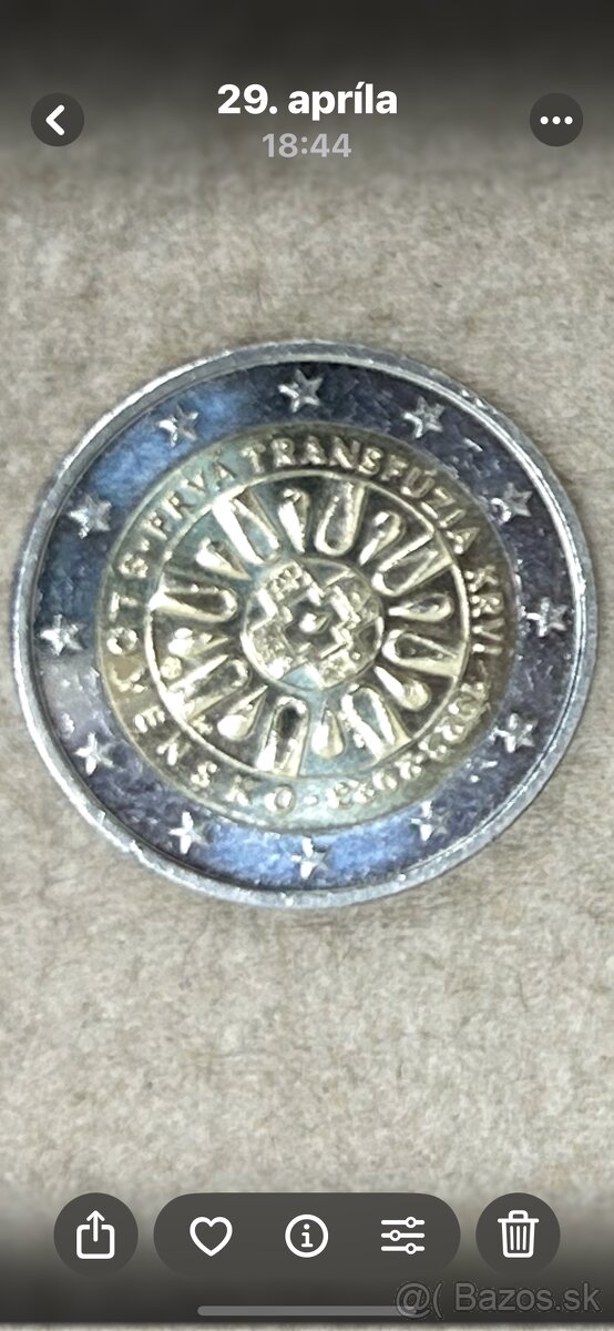 2€-prvá tranzfúzia krvy 1923-2023