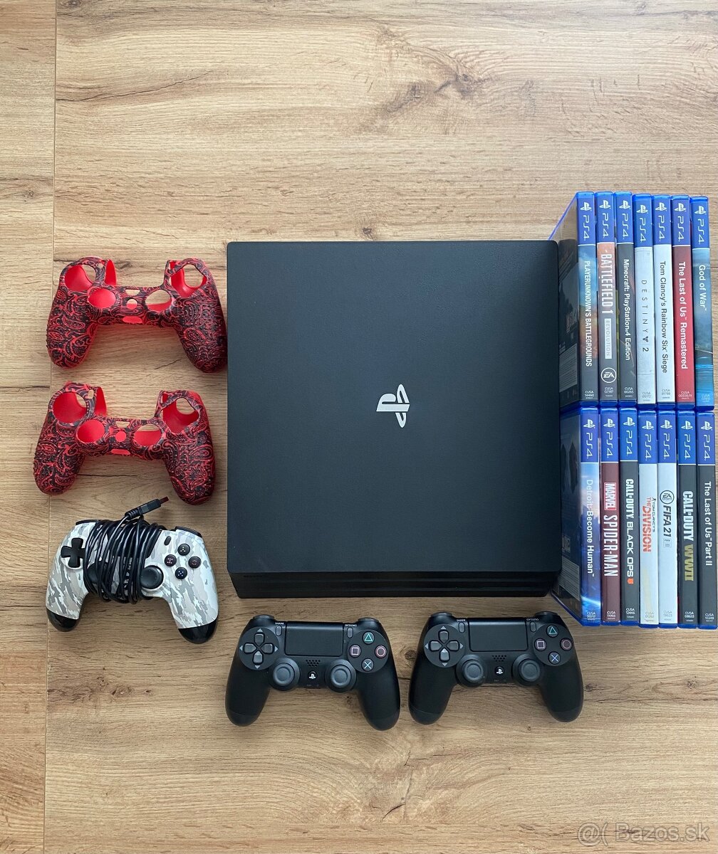 PlayStation 4 Pro 1TB + 2 originálne ovládače + 14 hier