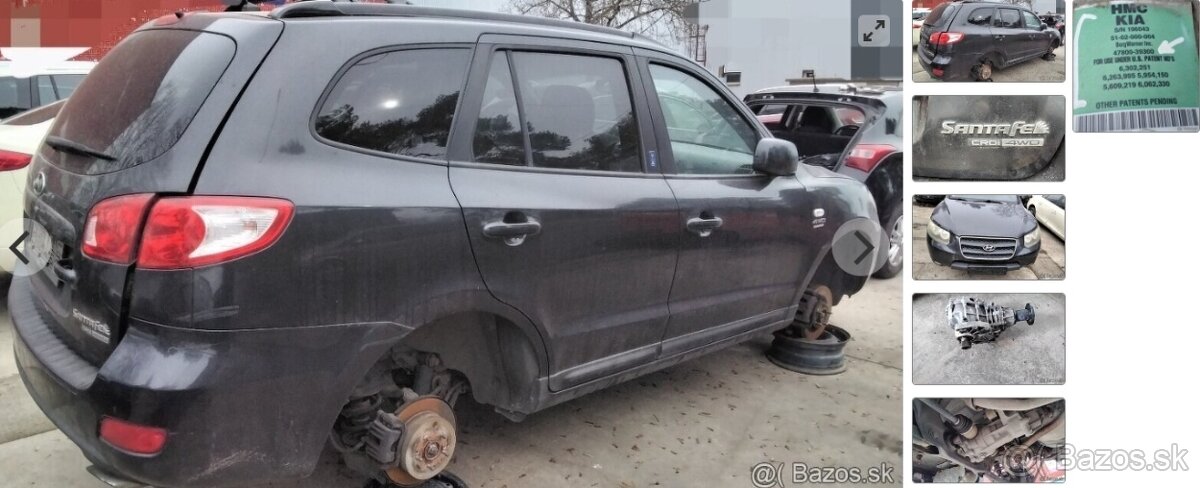 Hyundai Santa Fe 2.2 CRDi 2008 predám DIFERENCIAL, PREVODOVK