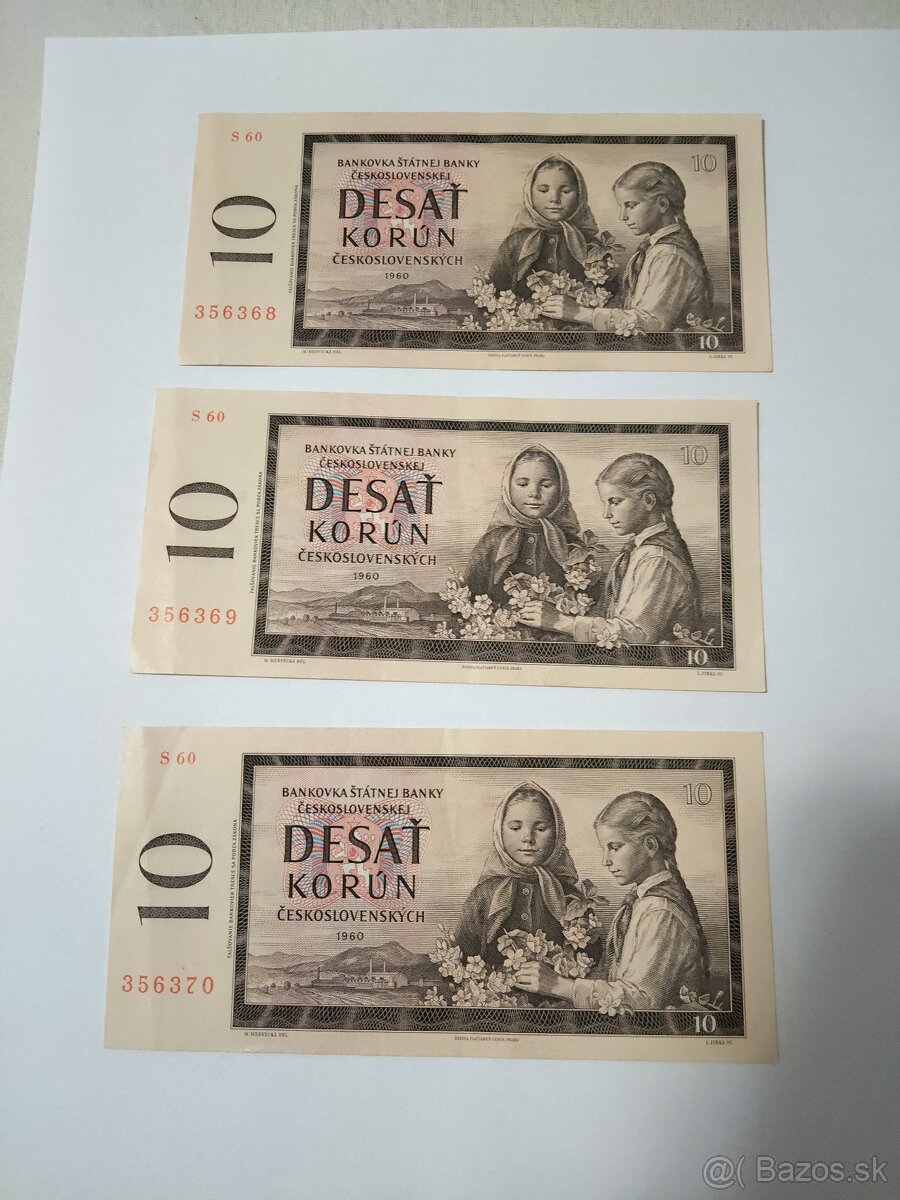 10Kčs 1960 Čislá po sebe
