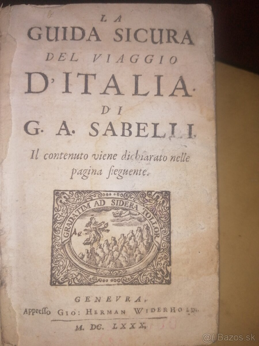 Vzácny cestopis po Taliansku z r. 1680 od Sabelli