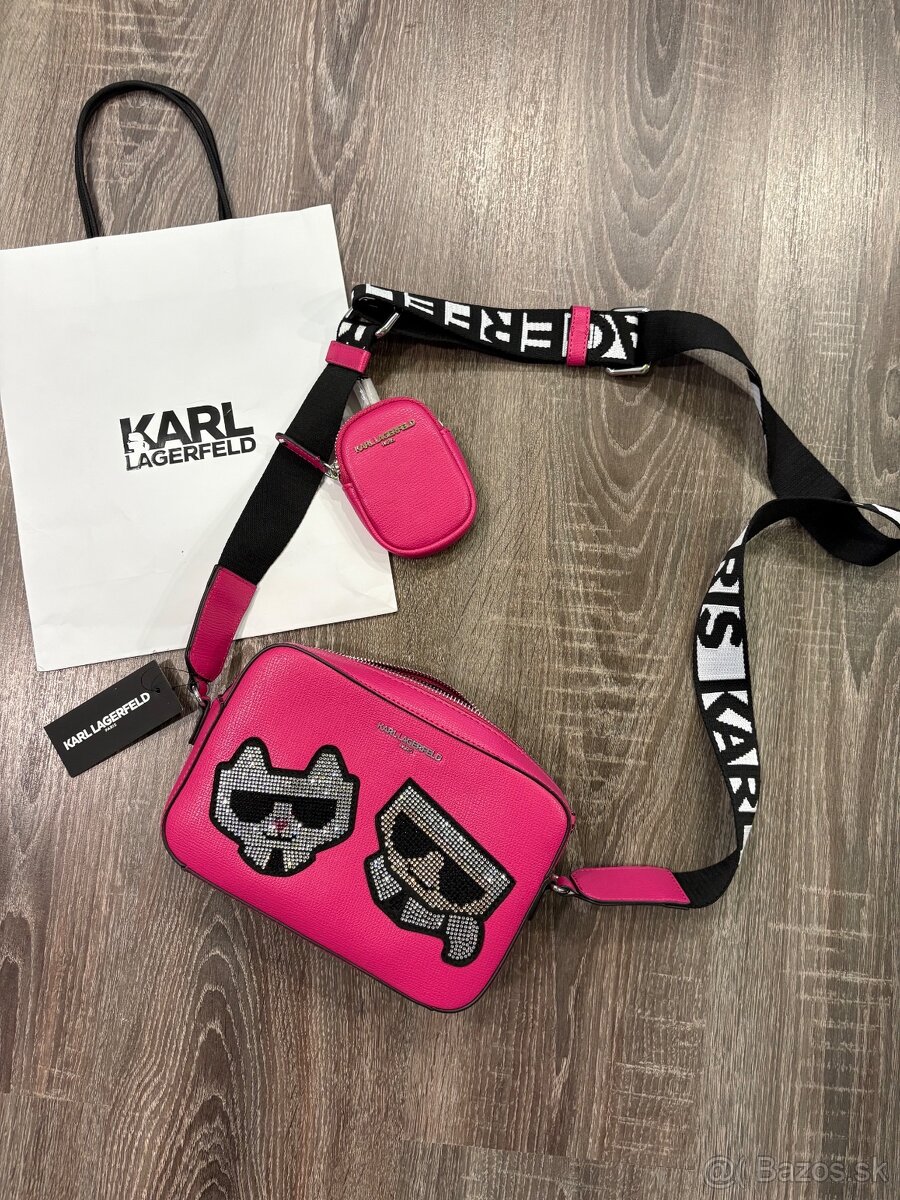 Karl Lagerfeld kožená crossbody kabelka