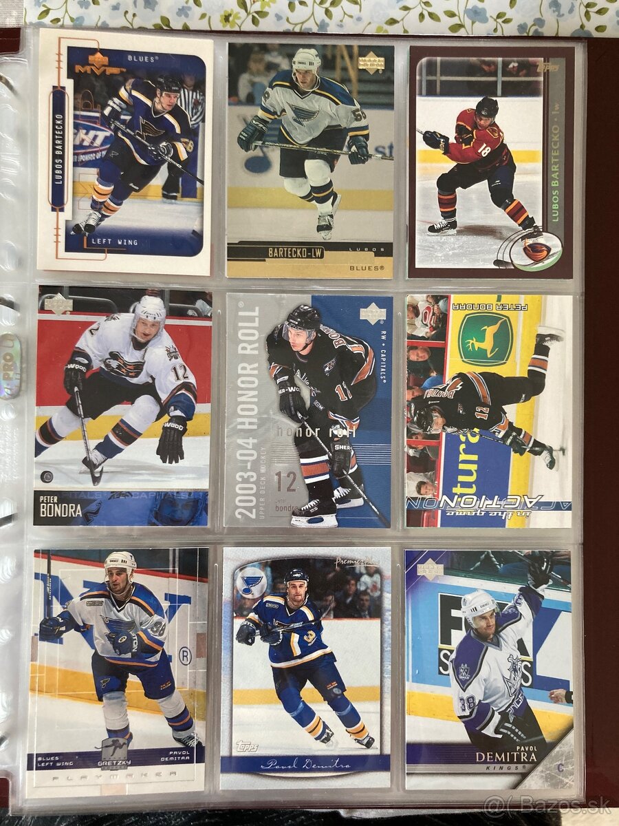 Slovaci v NHL - hokejove karty