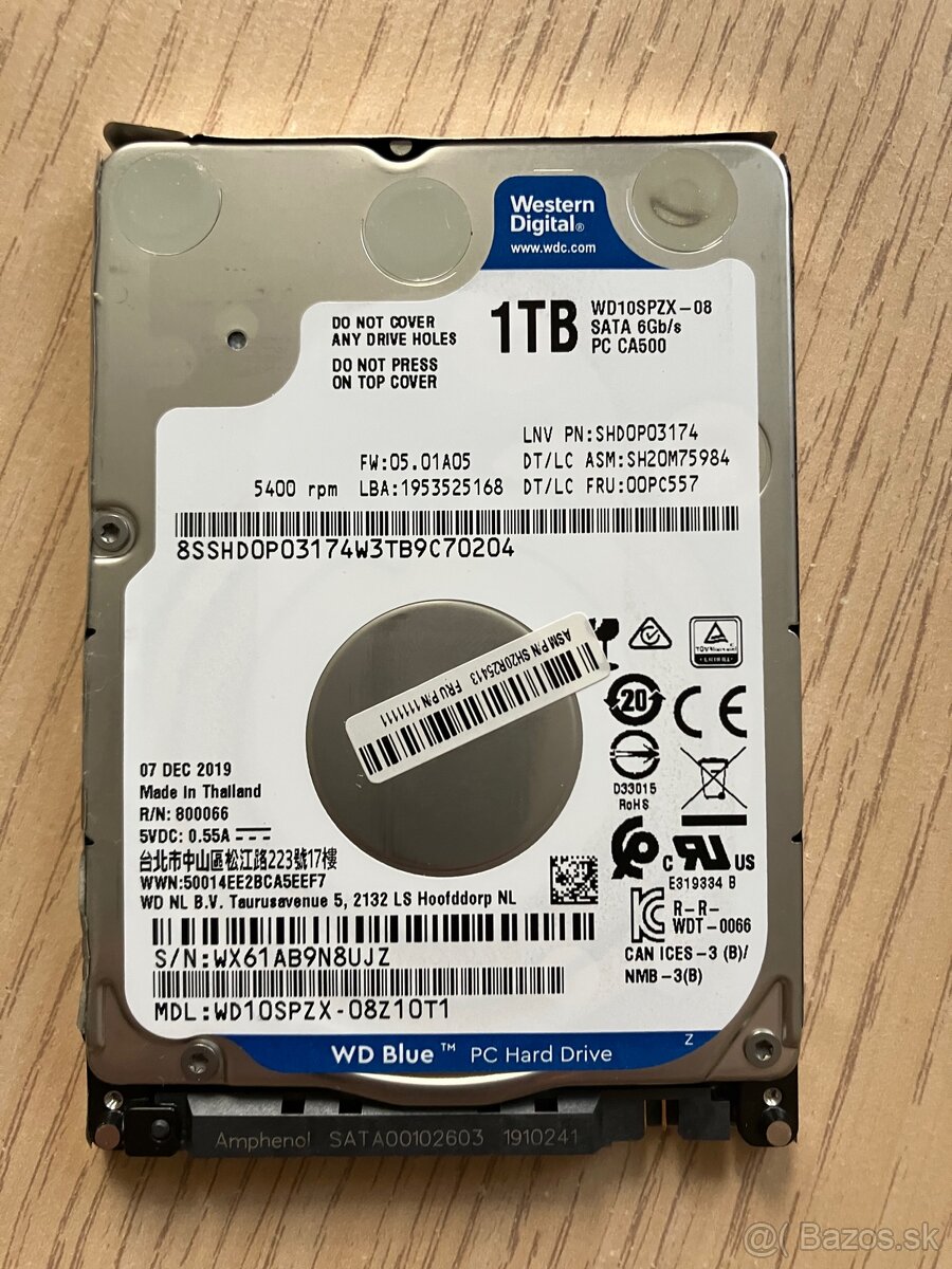 Western Digital WD10SPZX, 2,5" 1TB