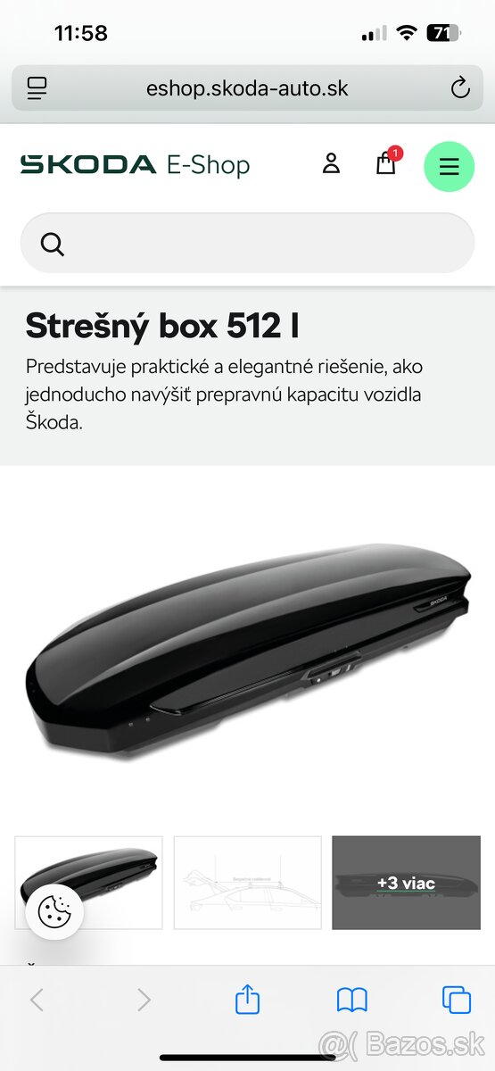 Strešný box + nosiče SUPERB 3