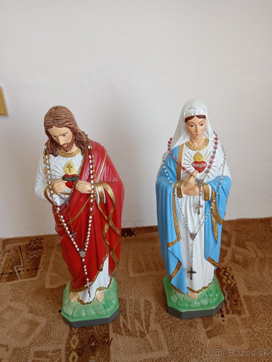 Starožitnosti, veľké keramické sochy svätých