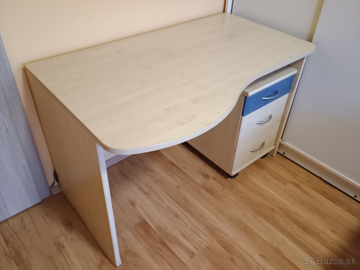 Písací stôl 120cm s kontajnerom