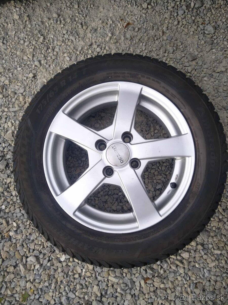 14" alu 4 x 100 + 175/65 R 14 celoročné rok 2024.