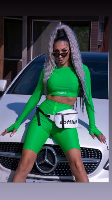 Moderny damsky zeleny fitness komplet s dlhym rukavom NOVY