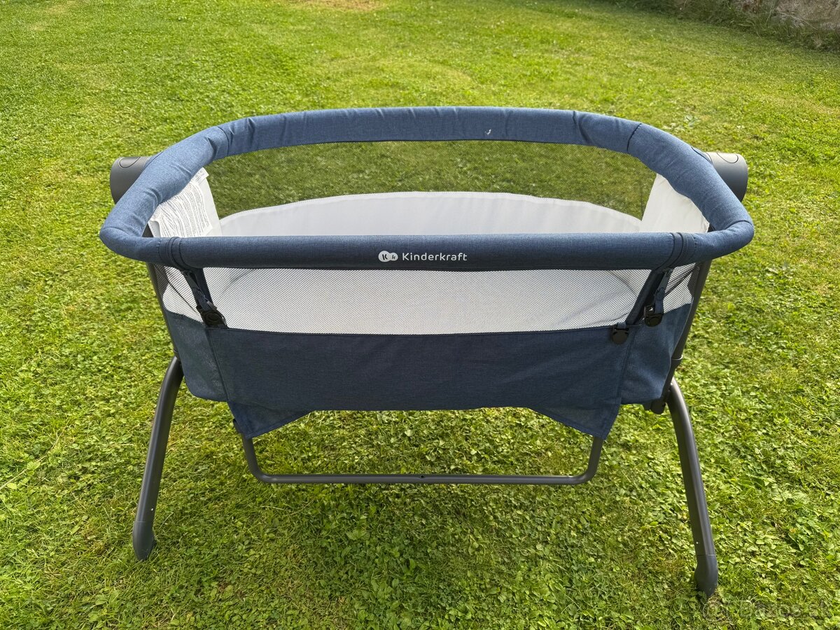 Kinderkraft Detská prídavná postieľka 2v1, Bea - jeans