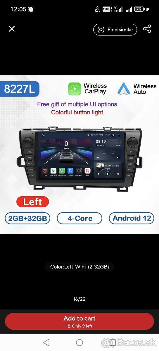 Android rádio Toyota Prius 3