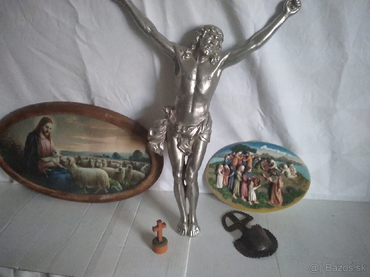 Kristus,svätenička,krížik,obraz,plastika