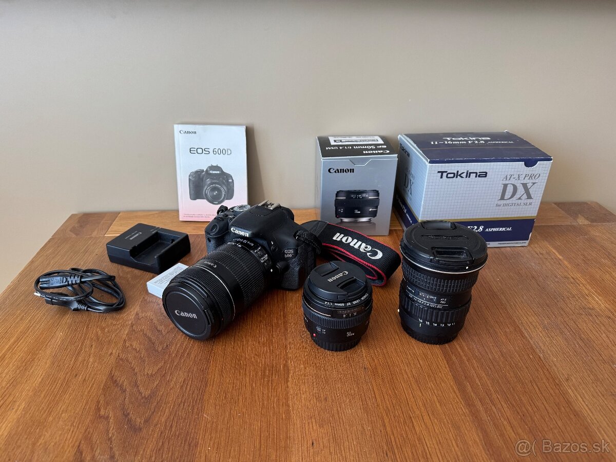 Canon EOS 600D + 3 objektívy
