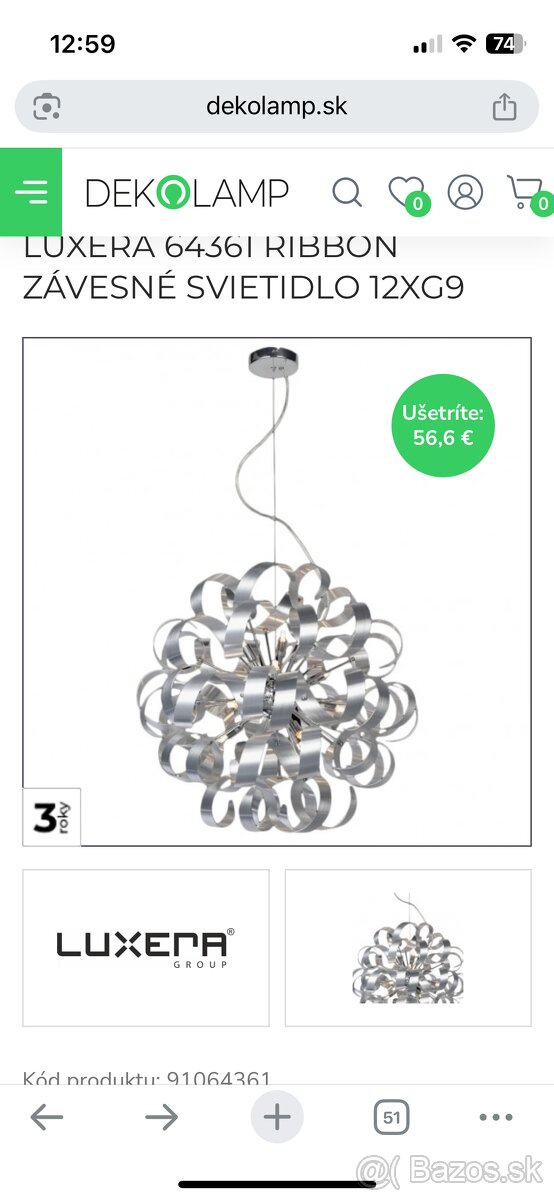 Luster s lamelami LED