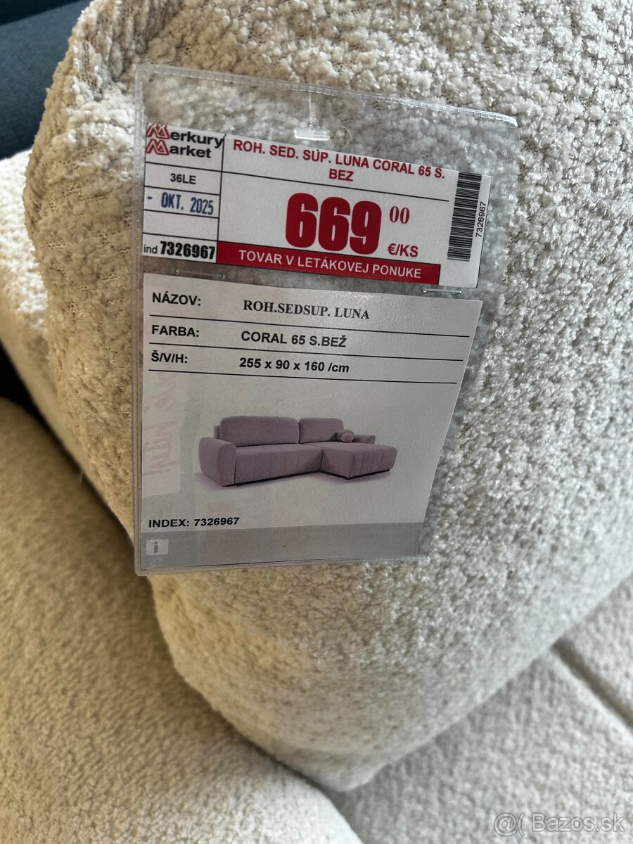 Predám čisto novú rohovú sedaciu súpravu SEDSUP.LUNA
