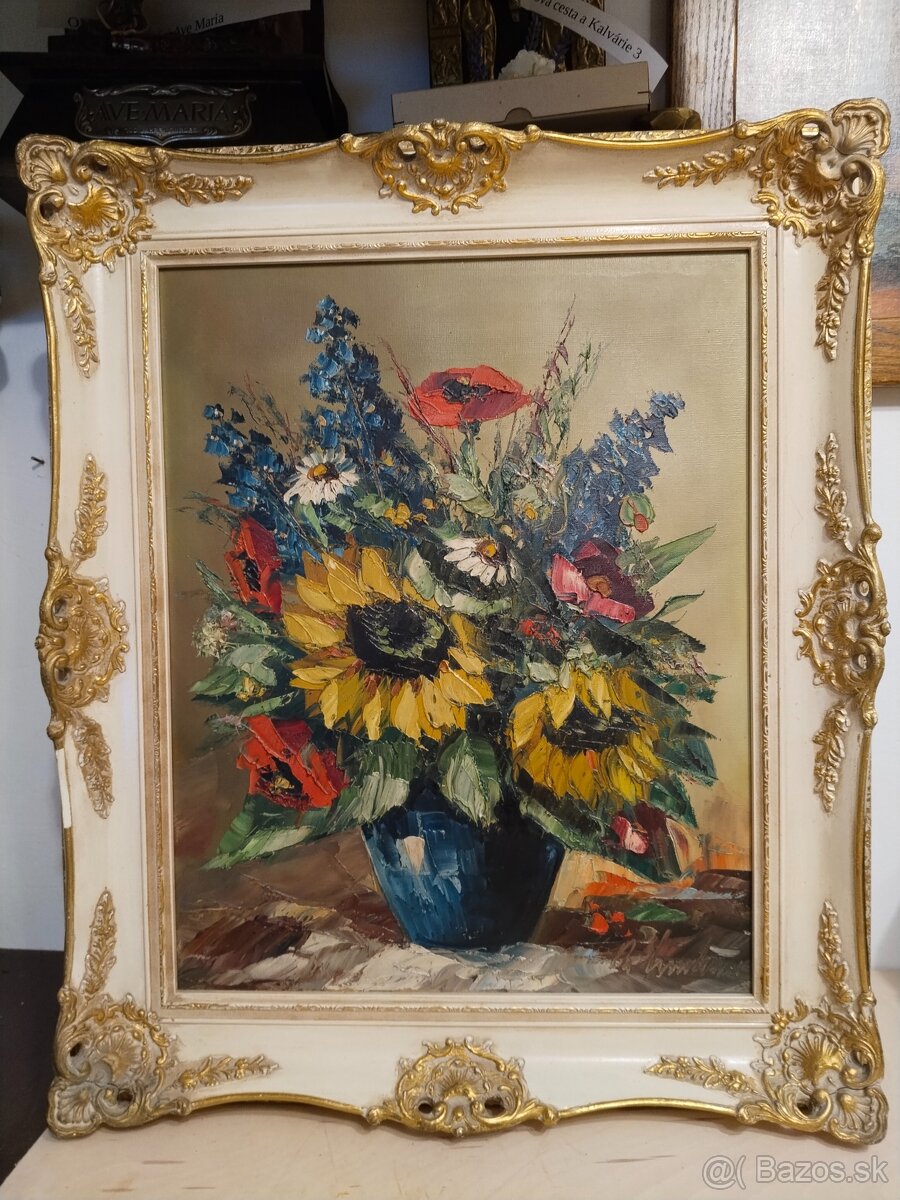 Kytice se slunečnicemi.