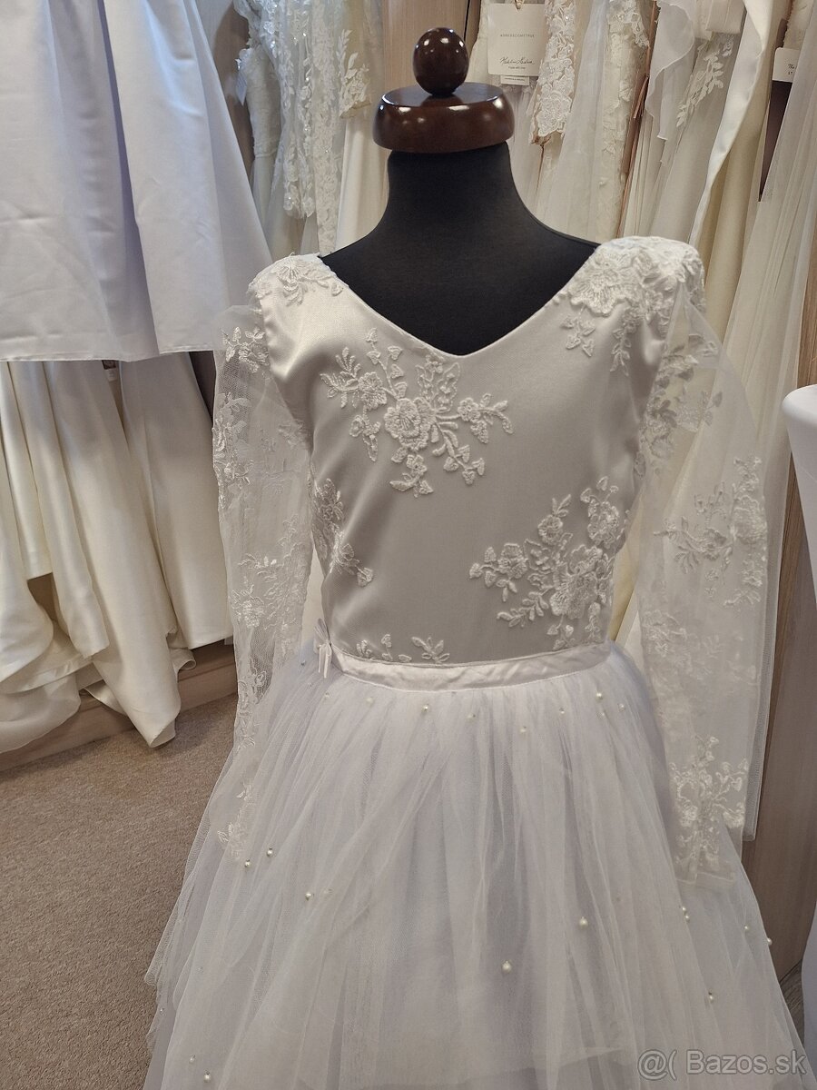 Čipkové šaty na prijímanie veľ. 140-146