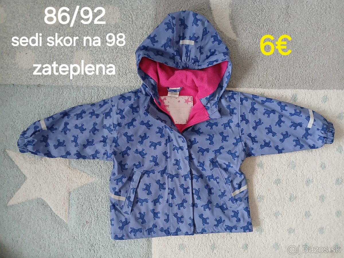 Dievcenska bunda do dazda 92 a 98