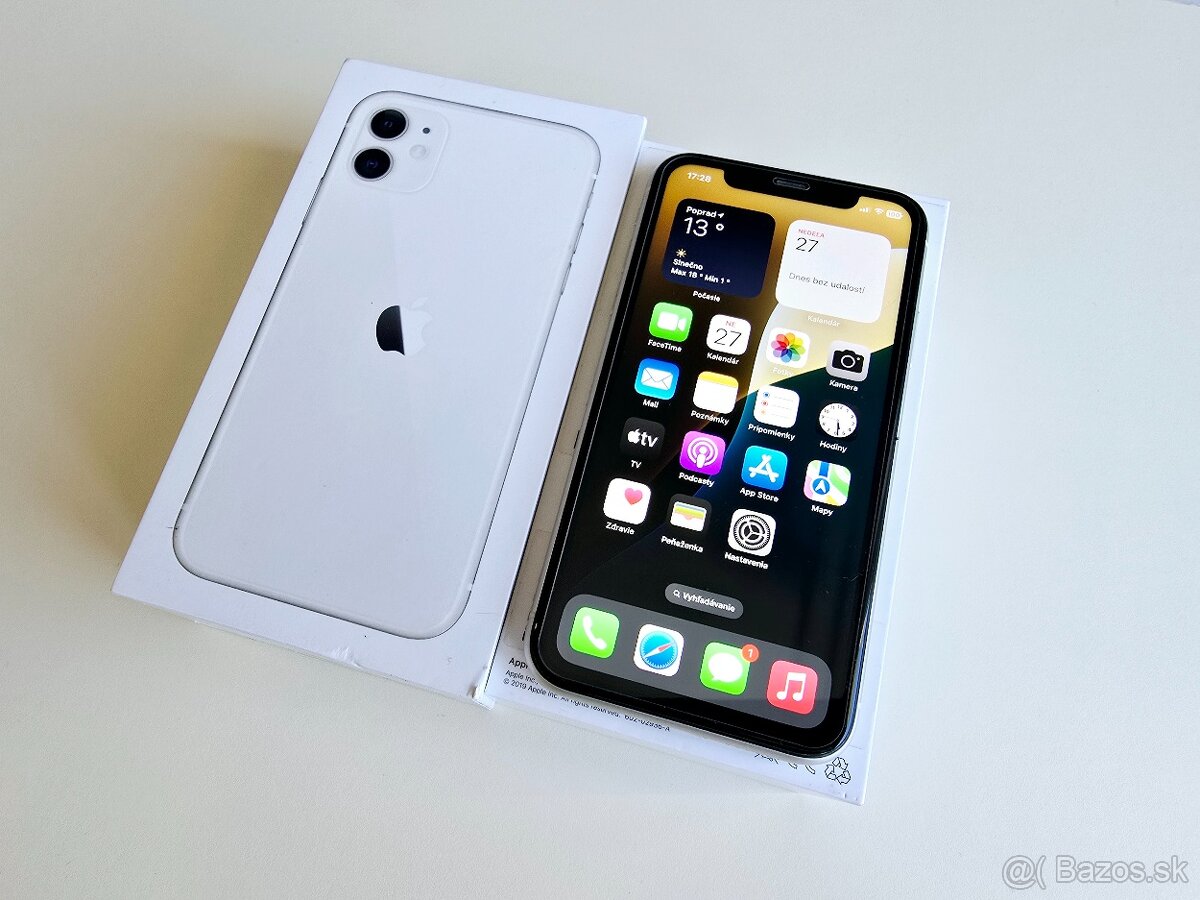 APPLE IPHONE 11 64GB WHITE ,ZDRAVIE BATERKY 100%