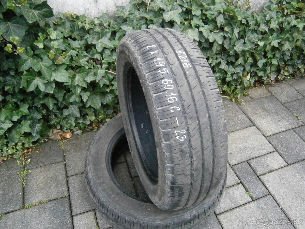 Predám 2x letné pneu Hankook 195/60 R16C 99/97H