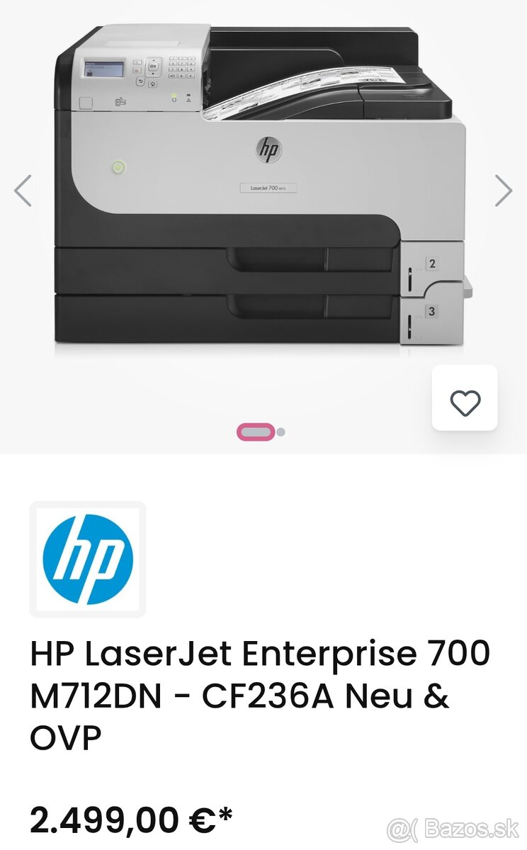 Tlaciaren hp laserjet enterprise 700 m712
