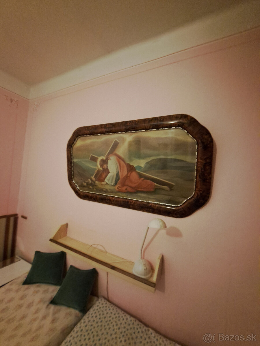 Veľký retro obraz Ježiš s krížom.
