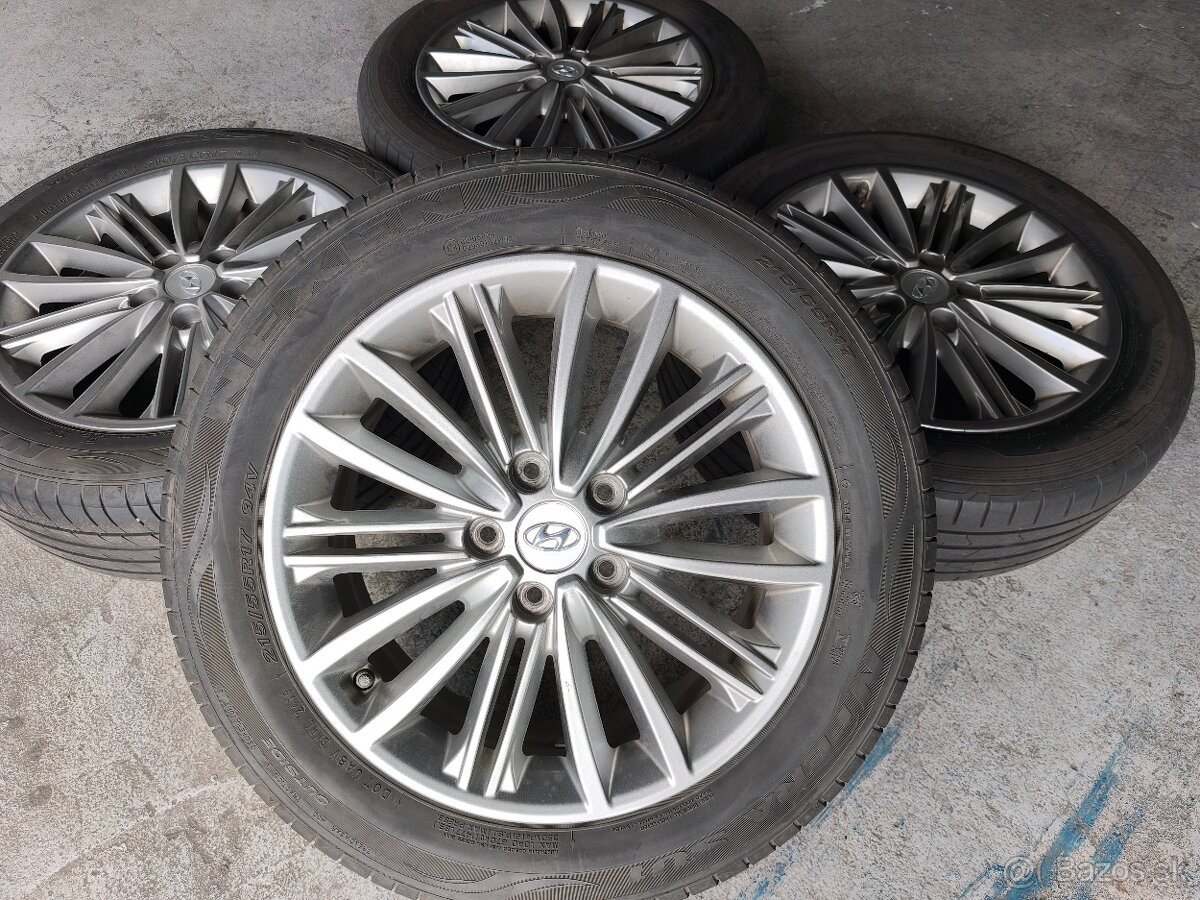 Alu disky 5x114,3 r17 na Hyundai Kona letné pneu 215/55 r17