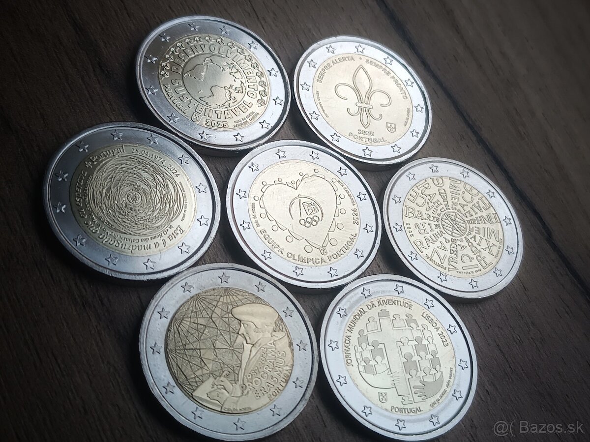2€ pamätné mince, UNC, euro, 7ks