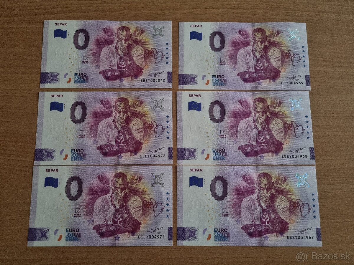 0 euro bankovka Separ