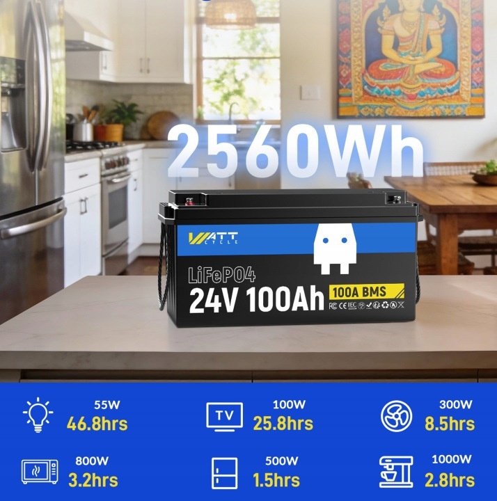 Batéria WattCycle 24V 100Ah LiFePO4