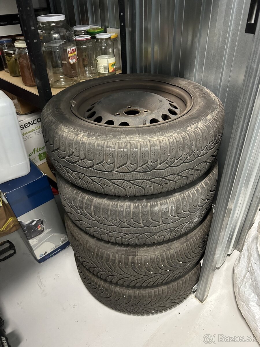 Zimné pneumatiky Kleber 195/ 65/ R15 na plechových diskoch