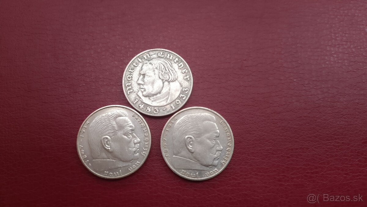 2 reichsmark 1939 A,1937 A,1933A