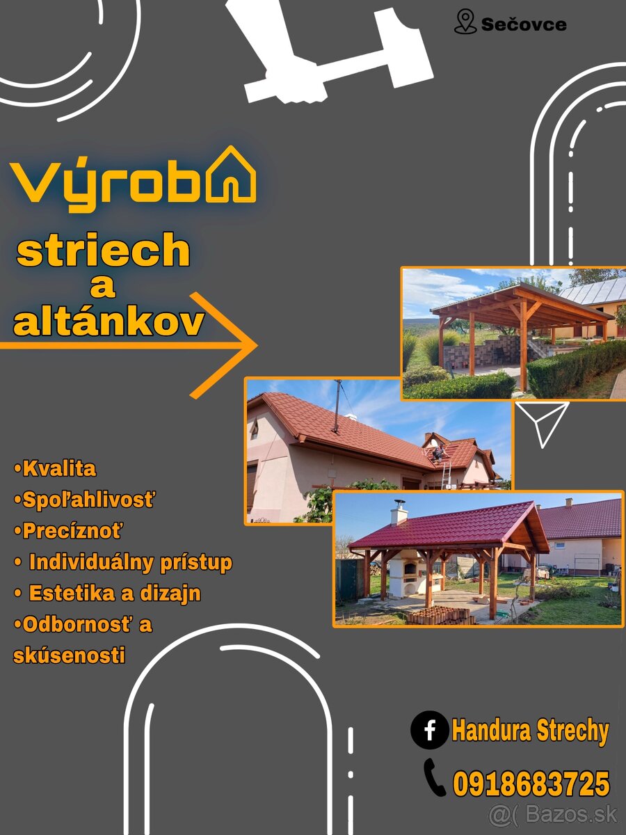 Výroba striech a altánkov na mieru