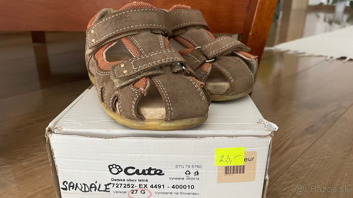 Detské sandále kožené, veľ. 27