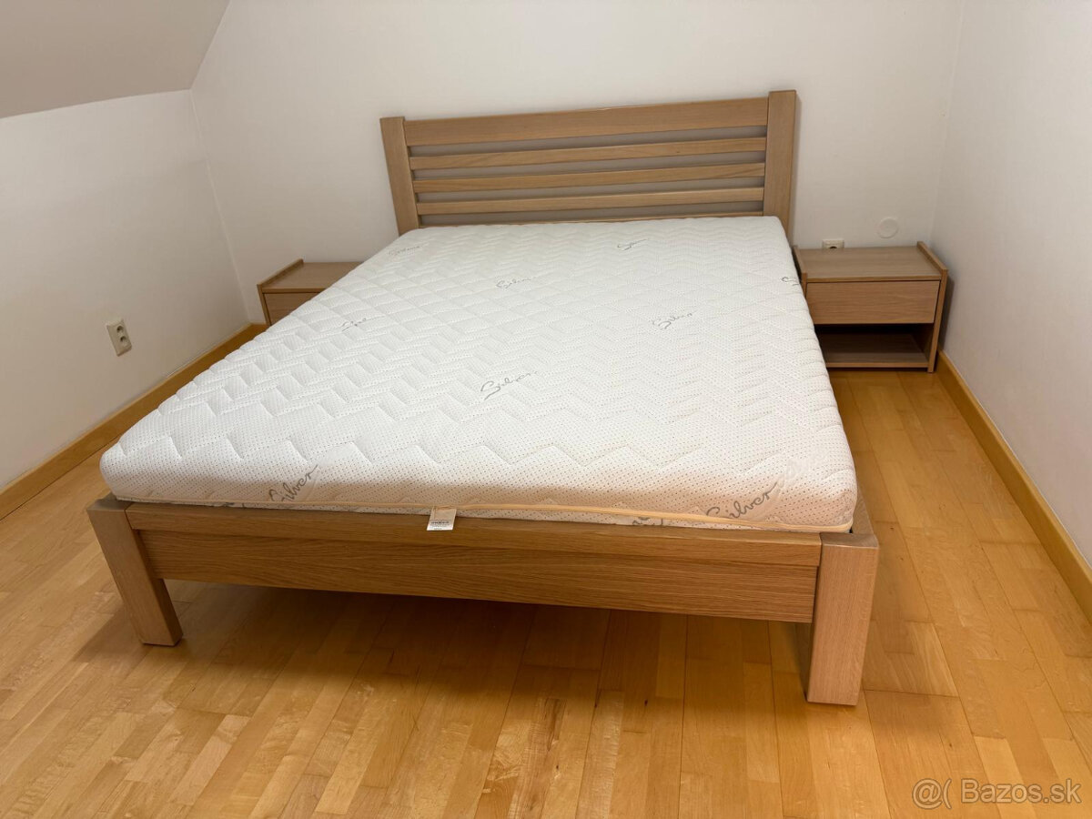 Manželská postel 160x200 masiv DUB