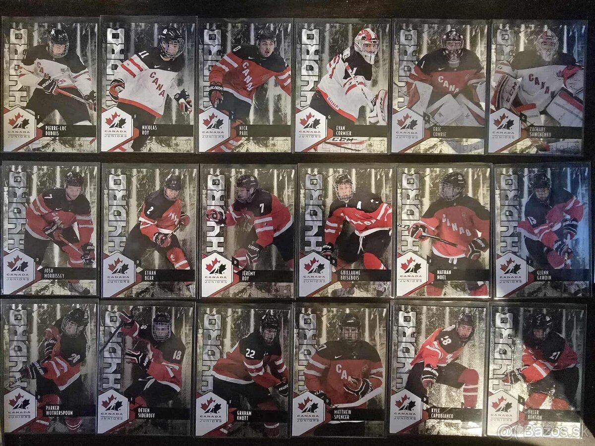 Predám hokejové kartičky Team Canada Hydro foil set