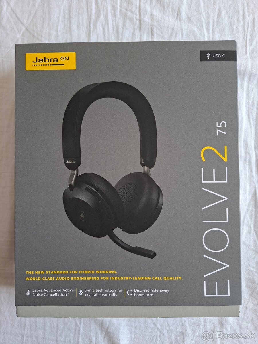 Jabra Evolve2 75 MS Stereo (Link 390c, USB-C) – NOVÁ, NEROZB