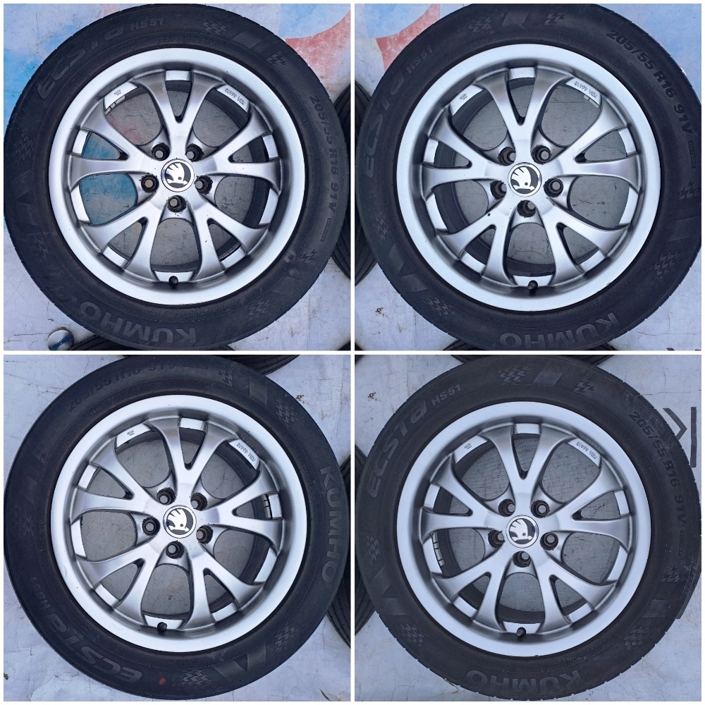 5x100 Chrómové 205 55 R16 Audi VW Škoda Škoda Seat