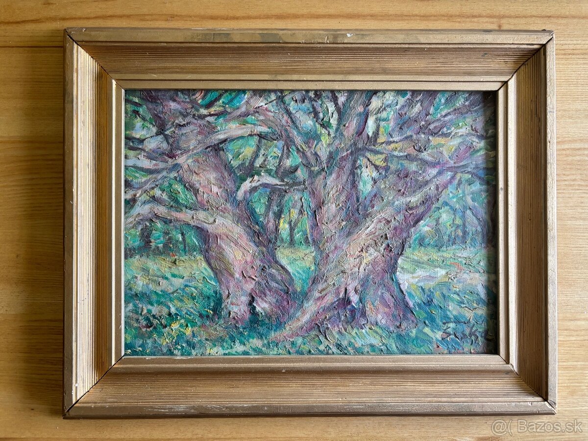 2 Obrazy Štefan Šiška staré oleje na plátně 57x37, 35x45