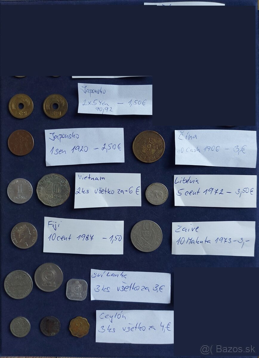 NOVINKA Zbierka svetových mincí - rôzne