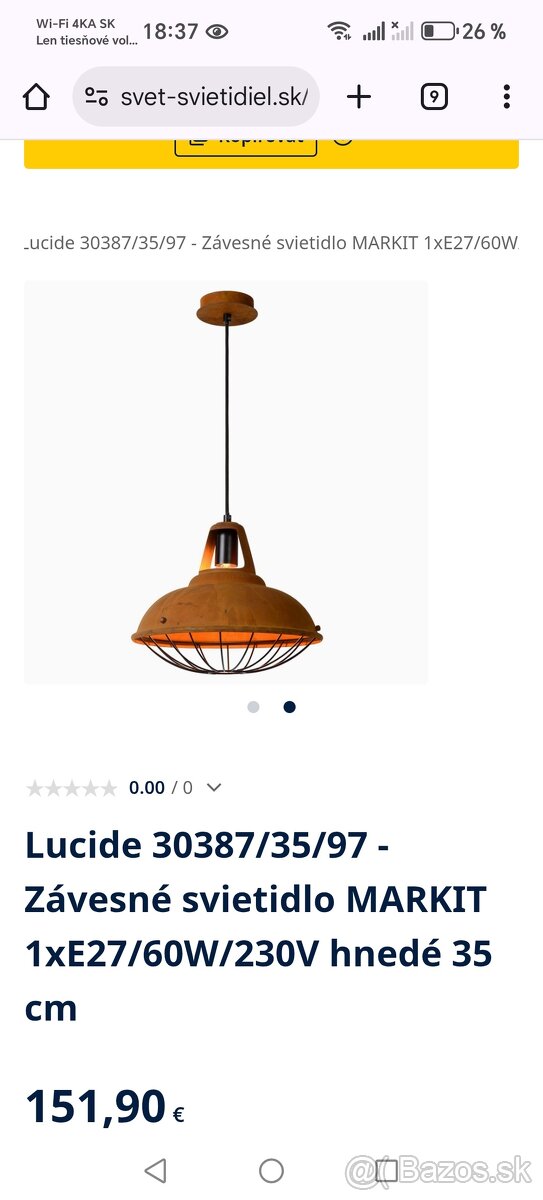 Dizajnove zavesne svietidlo