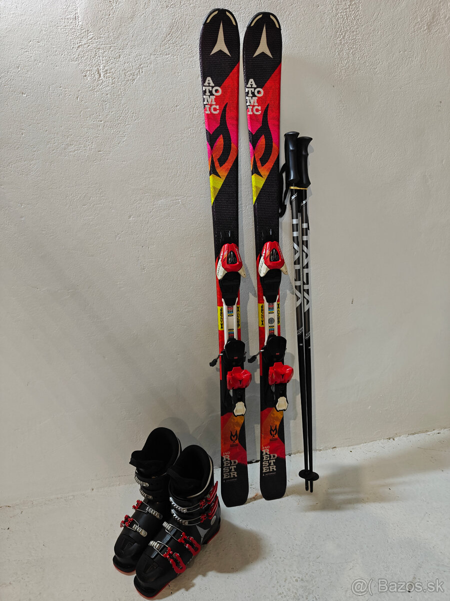LYŽE ATOMIC REDSTER MARCEL HIRSCHER 140CM + LYŽIARKY ATOMIC