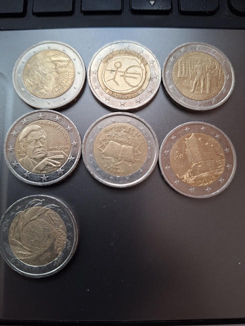 2 euro eurove obehove pamatne mince Tal.,Nem,Spa,Fra