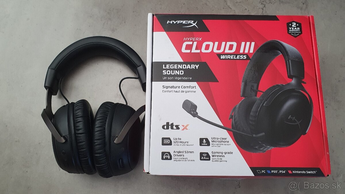 HyperX cloud 3 wireless herne sluchadla