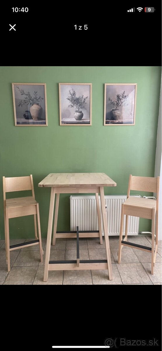 Barový stôl + stoličky IKEA