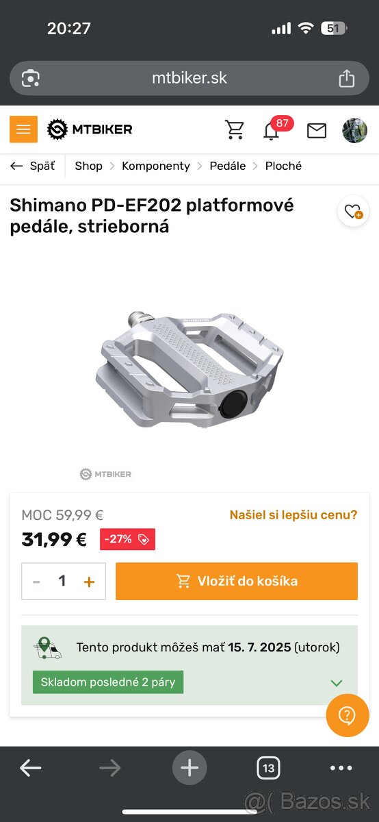 Predam Pedale Shimano PD-EF202