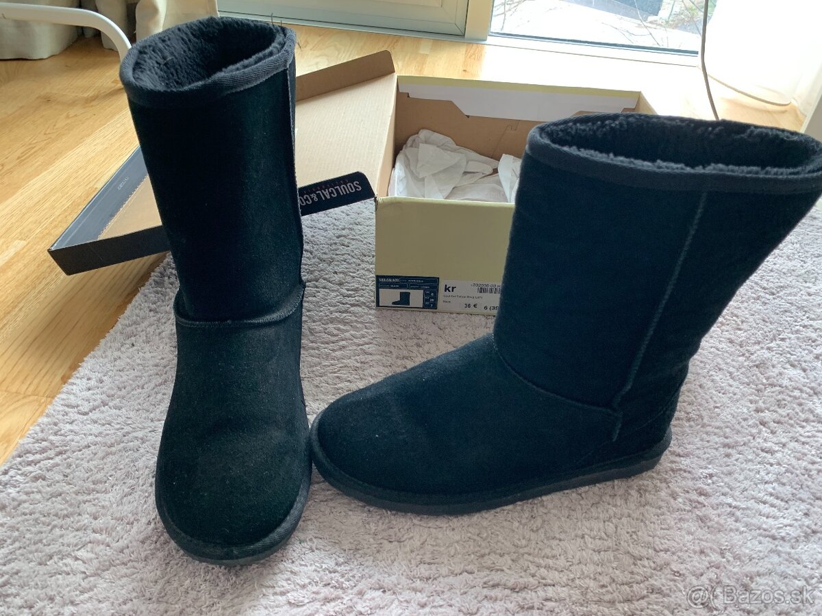 čierne zateplené čižmy značky SOUTH&Co.